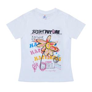 เสื้อยืดคอกลมสำหรับเด็กผู้หญิงทำจากผ้าฝ้ายแบบเท่ๆมีวิธีการพิมพ์ที่แตกต่างกัน100% - Product Image 4