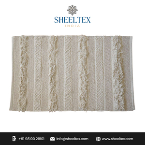 Fabrication indienne de tapis à rayures en coton tissé à la main 100% tapis en coton naturel pour la décoration intérieure - Product Image 2