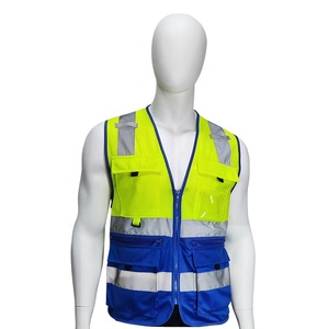 Chaleco DE SEGURIDAD reflectante de malla transpirable con múltiples bolsillos Sitio de construcción Ropa fluorescente avanzada - Product Image 4