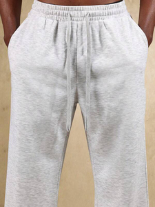 Ensemble survêtement en molleton vintage imprimé gris clair 430 g/m², coupe décontractée, pantalon de survêtement, streetwear premium d'automne, OEM, coupe et couture - Product Image 3