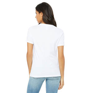 6405 Bella toile femmes col en v jersey t-shirt manches courtes moderne coupe décontractée 100% coton t-shirt respirant - Product Image 3