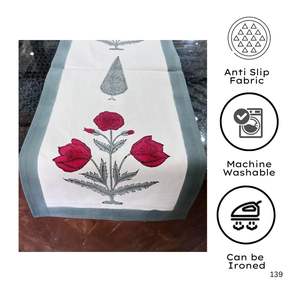Chemin de table en coton TNT de qualité supérieure fabriqué à la main Jaipuri ethnique main bloc impression élégante feuille Design lavable en Machine pour la maison - Product Image 5
