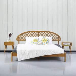 Minimalist Wood <b>Bed</b> <b>Frame</b> with Headboard Bedside High Quality Trending Furniture Solid <b>Wooden</b> Bedroom - Product Image 1