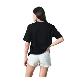 À la mode Sexy col rond couleur unie femmes à manches courtes tricot côtelé T-Shirts décontracté basique porter des T-Shirts pour les femmes - Product Image 5