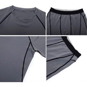 Ensemble de yoga pour hommes de la meilleure qualité avec leggings chemise et short à manches longues respirant course et fitness Quickdry vêtements pour hommes - Product Image 6