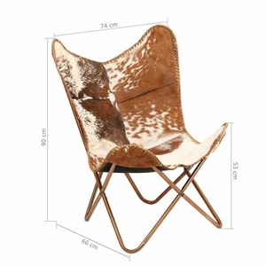 Silla clásica de mariposa de cuero Vintage, asiento de Metal plegable, estilo de ocio rústico para interiores y exteriores para dormitorio - Product Image 1