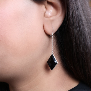Nuevos Aretes de Plata de Ley con Diamantes Negros en Forma de Gota, para Mujeres y Niñas, para Usar en Bodas y Fiestas - Product Image 2