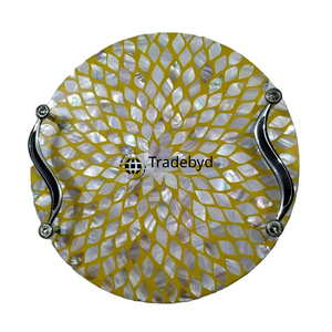 Tradebyd Bandeja de nácar hecha a mano Bandeja decorativa Premium para entusiastas de la decoración del hogar - Product Image 1
