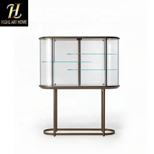 Hochwertige Italian Design Mechanical <strong>Wine</strong> Cabinet in Extra Clear Glass Stainless Steel Gear <strong>Display</strong> <strong>Case</strong> Decorative Cabinet - Product Image 3