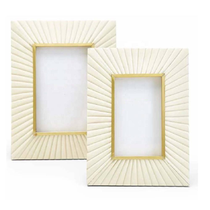 Cadre photo de table en os incrusté, artisanal, moderne, imperméable, artisanat décoratif en forme de croissant - Product Image 5