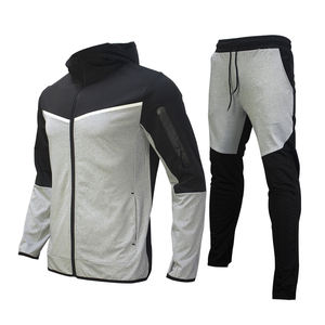Ropa Deportiva de Invierno para Hombre, Sudadera con Capucha de Felpa de Algodón Estampada, Conjunto Deportivo de Maternidad y Pantalones Deportivos a Rayas Marrones para Entrenamiento y Uso Diario - Product Image 4