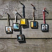 Mini cadre photo fait main cadre en verre Kiko personnalisé cadre de peinture doré suspendu avec métal et laiton
