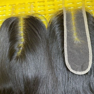 Prix de gros, cheveux humains vierges indiens Remy, double trame, cheveux bruts de haute qualité, lisses, fermeture en dentelle HD 9x6 - Product Image 1