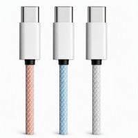 Cable de Carga Rápida USB C a USB C de 60W PD, Cable de Alimentación de Nailon Trenzado de 3A y 1m, Sincronización de Datos para Teléfono y Laptop OEM
