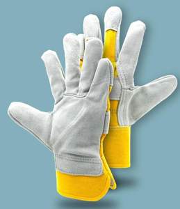 ถุงมือเชื่อมหนังถุงมือหนังแพะถุงมือนิรภัยสำหรับทำงานถุงมือหนังอุตสาหกรรมสำหรับการก่อสร้าง - Product Image 3