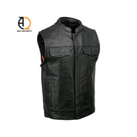 Gilet en cuir pour homme personnalisé/Gilet de motard en cuir véritable pour homme, cuir véritable