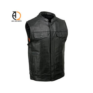 Gilet en cuir pour homme personnalisé/Gilet de motard en cuir véritable pour homme, cuir véritable - Product Image 1