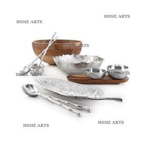 Fruteros Decorativos de Aluminio y Madera para Mesa de Restaurante, Tazón para Servir Postres a Precios Accesibles - Product Image 1