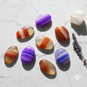 Agate naturelle à bandes, faite à la main, pierre précieuse en vrac de haute qualité, taille libre, cabochons de forme ovale, parfaits pour la cristalthérapie et l'artisanat - Product Image 4