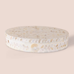 Handmade Decorative Shell Inlay <b>Box</b> for Jewelry and Accessories Delicate Oval <b>Mother</b> of Pearl <b>Box</b> - Product Image 6