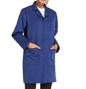 Vente en gros d'uniformes de haute qualité Vêtements d'allaitement pour femmes Longs blouses de laboratoire en coton médical Manteau bleu professionnel personnalisé respirant - Product Image 1
