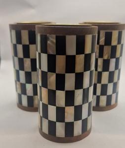 Brûleur d'encens en bois et métal moderne avec incrustation florale en os de luxe fait à la main, support de bougie en résine, porte-encens Bakhoor par F S interATIONAL - Product Image 2