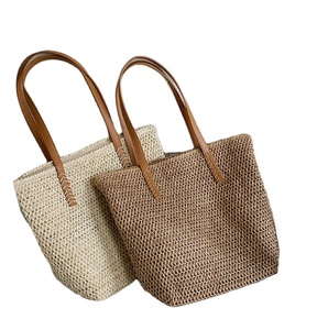 Premium Quality Simple Handmade <b>Straw</b> Women Hand <b>Bags</b> Vintage Crochet Macrame Beach <b>Bags</b> Direct From Indian Supplier - Product Image 1