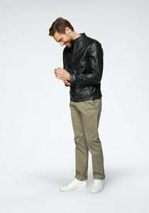 Premium Quality Unisex Leather Bomber Jacket 100% <b>Genuine</b> Cowhide Leather Camouflage Pattern Stand Collar Windproof Winter - Product Image 3