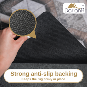 Alfombra de Baño DarianA Hexagonal de 60x90 cm con Patrón Geométrico, de Poliéster, Rectangular, Delgada, Antideslizante, con Base de Goma, Impresión Digital - Product Image 6
