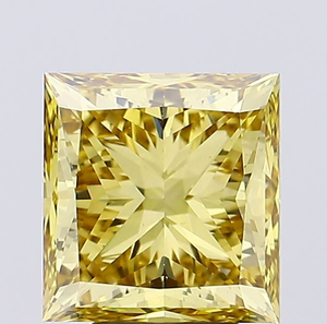 Diamante de Corte Princesa de 3.00-5.00 Quilates, Color Amarillo Intenso y Claridad VS1, Cultivado en Laboratorio, para la Elaboración de Joyería con Diamantes - Product Image 1