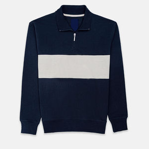 Otoño Invierno Casual estampado hombres azul marino sudaderas 100% algodón de alta calidad sudaderas transpirables para hombres - Product Image 4