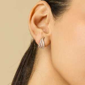 ต่างหูห่วงทรงเรขาคณิตประดับเพชรและมุก ทอง 14K รุ่น Zircon ดีไซน์น่ารักทันสมัย เหมาะสำหรับงานแต่งงาน งานหมั้น และงานปาร์ตี้-186578 - Product Image 6