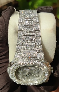 Reloj de Pulsera Deportivo de Lujo Unisex, Estilo Hip Hop, Completamente Engastado con Diamantes de Moissanita, Mecánico Automático, de Acero Inoxidable, Estilo Antiguo para Hombre - Product Image 6