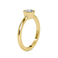 Bague de fiançailles solitaire en or rose 10K avec diamant de laboratoire taillé 0,54 carat (IGI certifié), sertie en clos complet avec tige en forme de couteau – Idéale pour un anniversaire