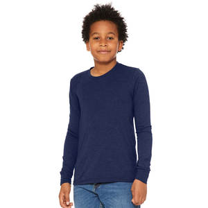 Bella+<b>Canvas</b> 3501 Unisex Casual Jersey <b>Long</b>-Sleeve T-Shirt Navy Basic round Neck with <b>Long</b> Sleeves - Product Image 1
