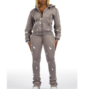 Ensemble de survêtement athlétique pour femmes, jogging, résistant au vent, confortable, respirant, pour la salle de sport, l'entraînement, la course à pied, le fitness - Product Image 3