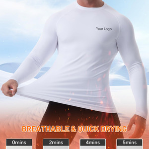 Camisetas Interiores de Cuello Redondo para Hombre, de Alta Calidad, Ligeras, Ajustadas, de Color Sólido, Transpirables, de Spandex/Poliéster, para Entrenamiento - Product Image 5