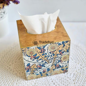 Boîte à mouchoirs décorative de qualité supérieure en bois écologique de Tradebyd, avec impression émaillée, pour le bureau et la maison - Product Image 2