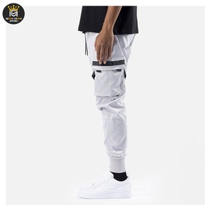 กางเกงคาร์โก้ผ้าแคนวาสระบายอากาศทรงปกติพรีเมียมขายส่งปี 2025 มีกระเป๋า กระดุม ด้านหน้าเรียบ ปรับแต่งโลโก้ที่เอวได้ - Product Image 5