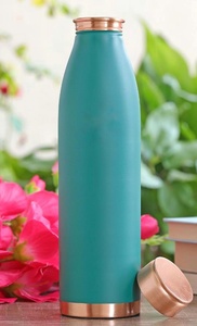 Best Selling Plain Green & Grey <b>Copper</b> <b>Bottle</b> For Drinking And Storing Water Pure <b>Copper</b> Water <b>Bottle</b> At Low Price - Product Image 5