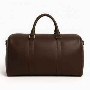 <b>Mens</b> Genuine <b>Leather</b> Luxury Foldable Duffle <b>Bag</b> <b>Brown</b> Weekender Travel Overnight Luggage Gym Sports Tote Carry on Large Vintage - Product Image 1