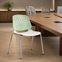 Chaise de conférence moderne empilable perforée, siège en plastique pour formation, structure métallique, pour réunions, salles de classe et auditoriums