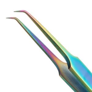 Pince à épiler professionnelle en acier inoxydable 6D pour extension de cils, outil de beauté durable avec logo personnalisé, volume à 45 degrés - Product Image 2