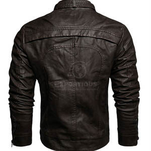 เสื้อแจ็คเก็ตหนังแท้สั่งตัดพิเศษสำหรับผู้ชาย แขนยาว ระบายอากาศได้ดี เป็นมิตรกับสิ่งแวดล้อม เหมาะสำหรับฤดูหนาว มีจำหน่ายออนไลน์ - Product Image 2