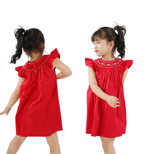 Producto en oferta, vestidos para niñas, venta al por mayor, ropa ahumada para niños, vestido de obispo, flor informal personalizada, diseño de Navidad ODM OEM - Product Image 2