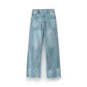 Haut décontracté à col rabattu pour femmes ensemble deux pièces streetwear taille haute pantalon en denim pour femmes - Product Image 4
