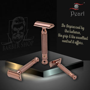 Rasoir de sûreté perlé à double tranchant pour hommes L-55 lame en acier inoxydable blush - Product Image 1