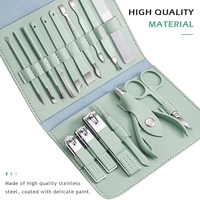 Kit de manucure et pédicure professionnel de luxe en acier inoxydable 16 pièces, 5 en 1, coupe-ongles, outils durables pour le soin des ongles personnels