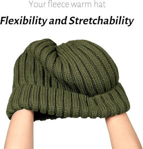 Bonnet d'hiver en tricot à carreaux personnalisé pour adultes unisexes 100% acrylique couleur personnalisée et logo décontracté - Product Image 3