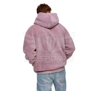 Custom Embroidered Logo Winter Heavy <b>Sherpa</b> <b>Fleece</b> Hoodie for <b>Men</b> Warm Fluffy Fur Cool Design - Product Image 4